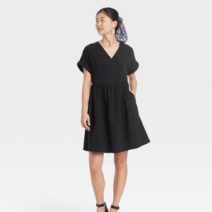 NWT Black Shortsleeved Shirtdress